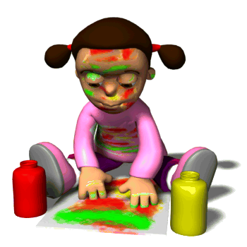 child painting animation