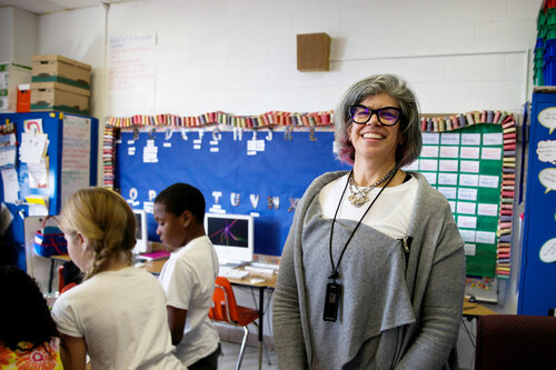 A 17-year veteran of the classroom, Amy Wertheimer teaches fifth grade at Watkins Elementary in Washington, D.C.