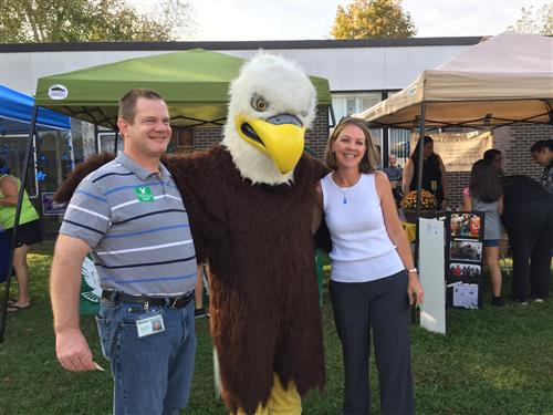 Officer Tubinis and Mrs. Koch showing their Eagle pride! 