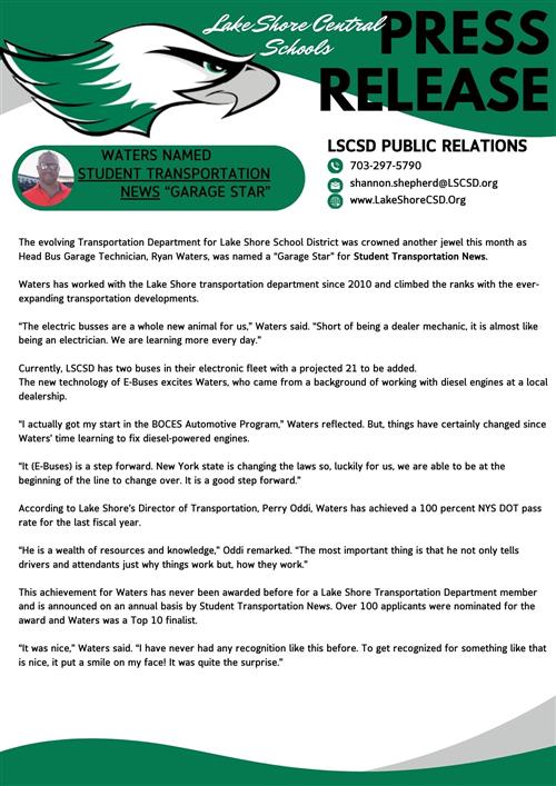 Waters Press Release 