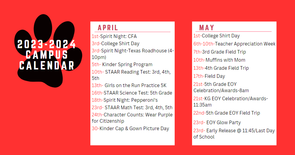 Campus Calendar 4.30