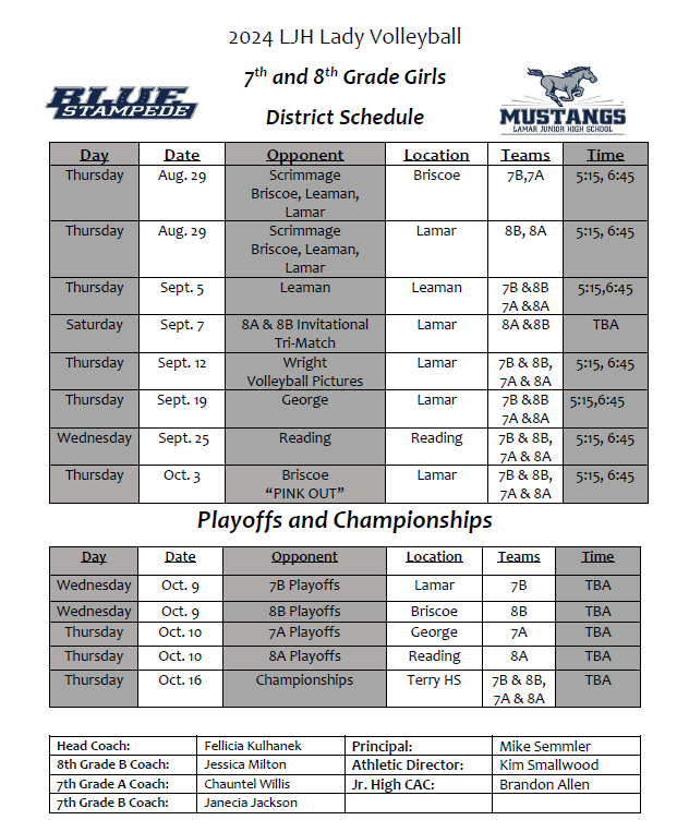 volleyball schedule