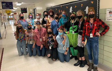 Staff day dressed up for historical/decade day