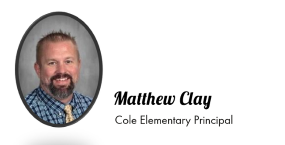 Click this block to go to the Principal page for Cole Elementary - picture of the principal 