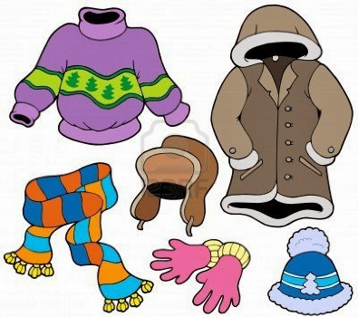 Picture showing various winter clothes.