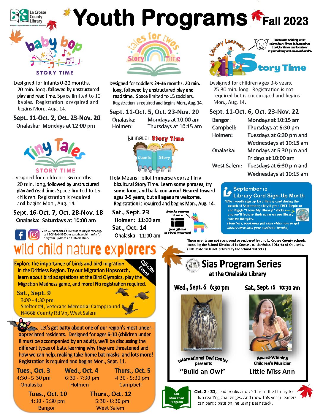 La Crosse County Library Fall Programs