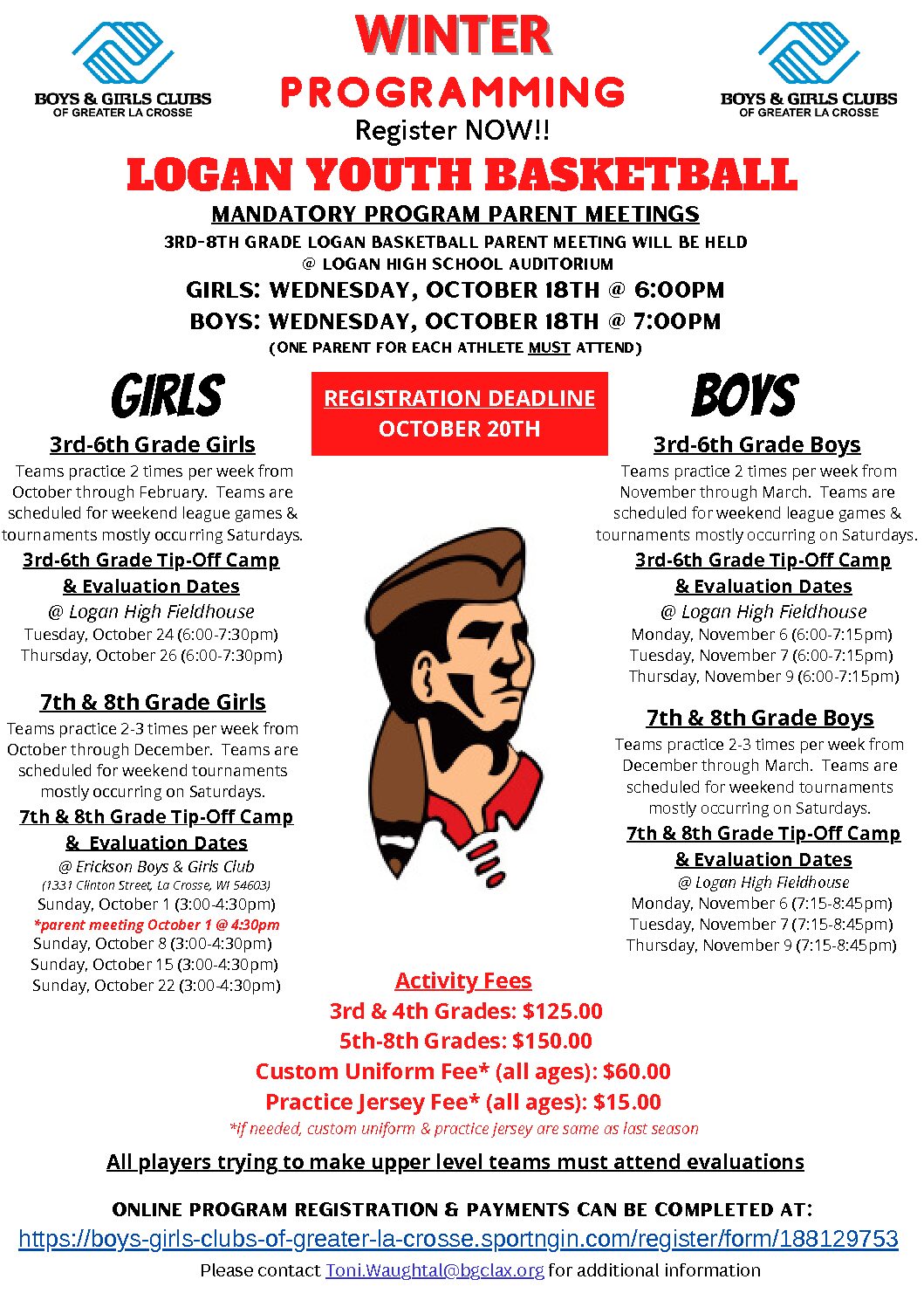 Winter Programming – 3rd-8th Grade Logan Youth Basketball