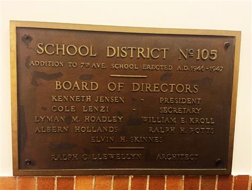 Seventh Avenue School Erected Sign Seventh Avenue School Erected Sign