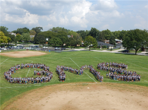 Gurrie School Students Spelling GMS Outside Gurrie School Students Spelling GMS Outside