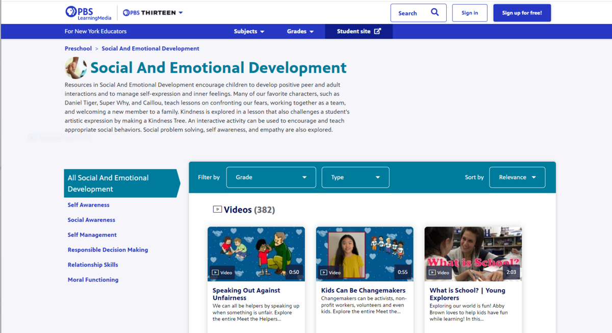 PBS Social and Emotional Development
