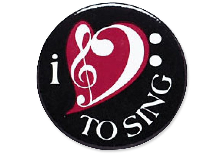 Music in Motion: I LOVE TO SING BUTTON - Black