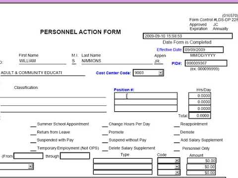 03 Forms - PAF (Personnel Action Forms)