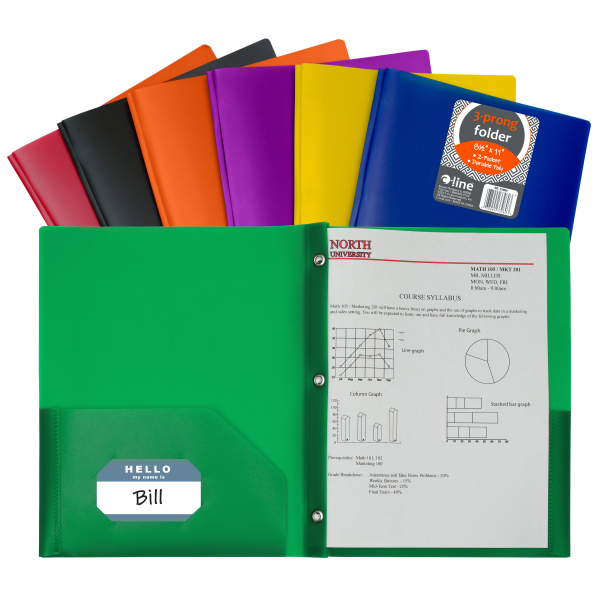 C-Line - Two-Pocket Heavyweight Poly Portfolio Folder, Purple,1 Each