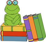 Frog and books 