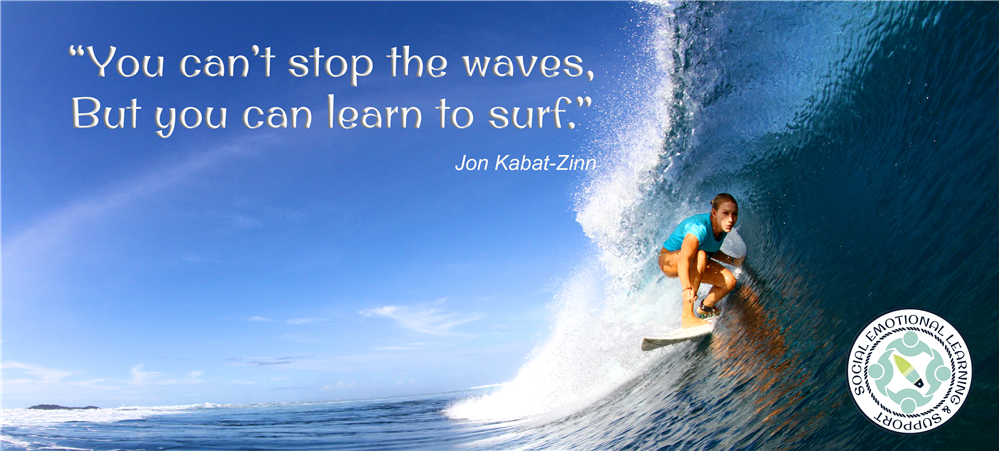 Girl Surfing with quote