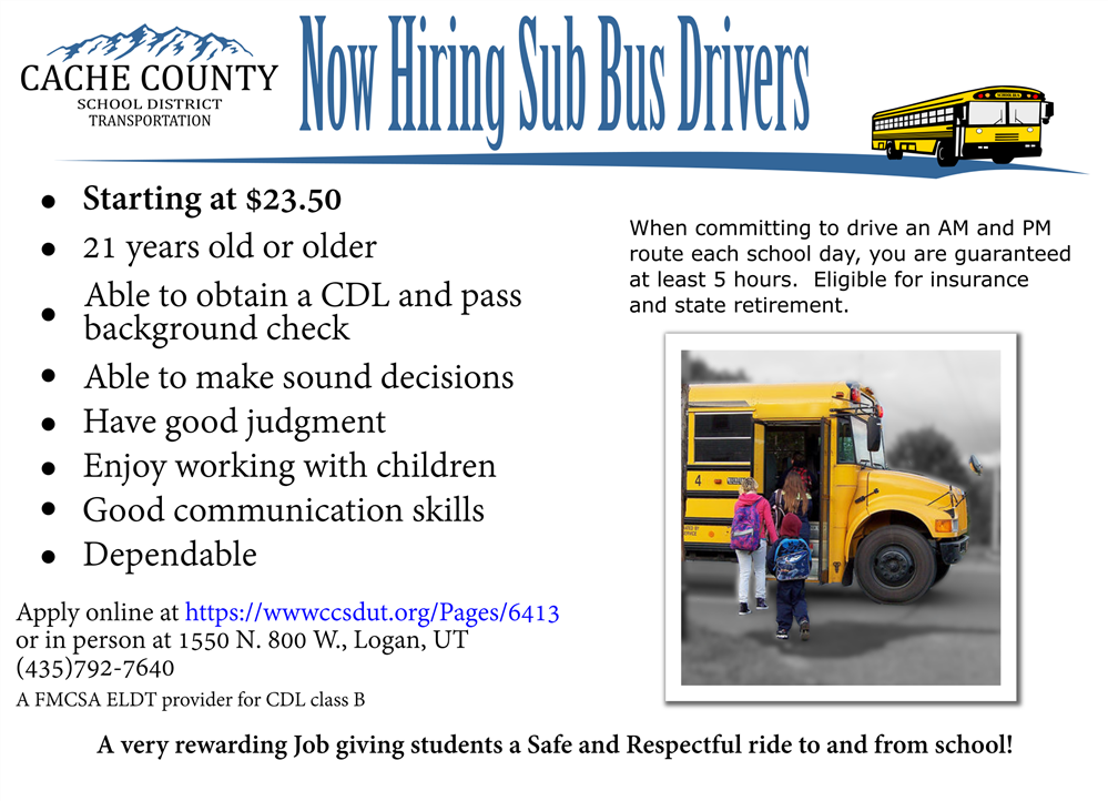 Substitute bus drivers needed