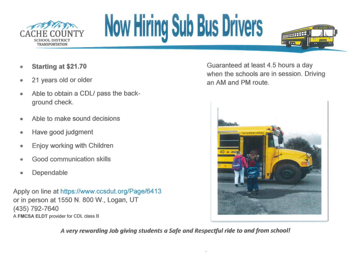 Substitute Bus Drivers needed