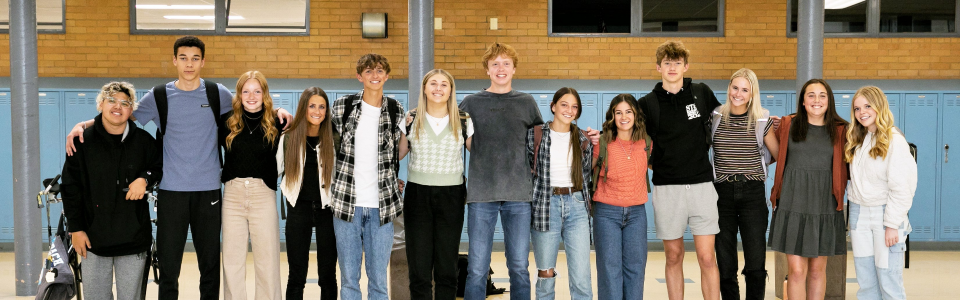 group of students in school commons area