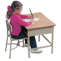 Child Practicing Writing Posture 