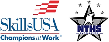 SkillsUSA logo and NTHS logo