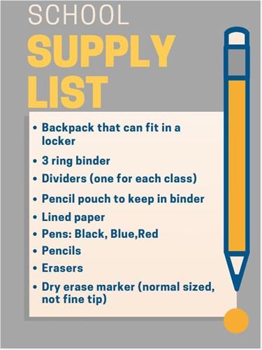 school supply list