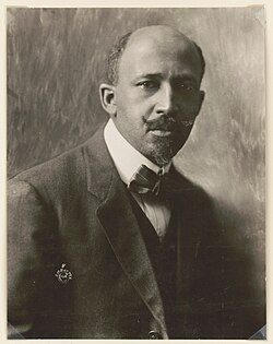 Formal photograph of Du Bois, with beard and mustache, around 50 years old