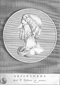 Engraving showing the head of a bearded man from the side