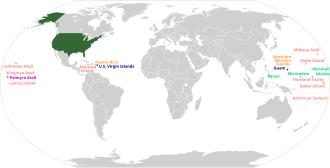 World map showing the U.S., territories, and freely associated sovereign states