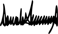 Donald J. Trump stylized autograph, in ink