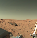 Image 40Viking 1, the first of two spacecraft sent to Mars, takes this picture of the landing site in Chryse Planitia (1978) (from 1970s)
