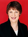Helen Clark, first female deputy prime minister (1989); first woman to be elected prime minister; second female prime minister (1999–2008)[45]
