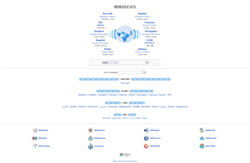 Detail of the Wikinews multilingual portal main page