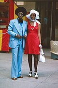 Image 117African American couple, Michigan Avenue, Chicago, July 1975 (from 1970s in fashion)