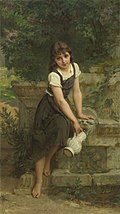 At the Fountain by Émile Munier