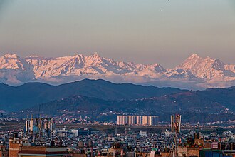 Northeastern Kathmandu with Gaurishankar in background.
