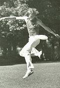 Image 59Frisbee player Ken Westerfield wearing draw string bell bottoms in the late 1970s (from 1970s in fashion)