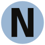 A circular icon with the letter "N" in large font
