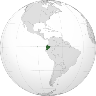 Location of Ecuador (dark green)