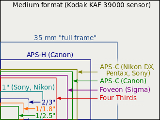 This is an image comparing the size of an APS-C sensor to other camera sensor sizes.