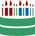 Wikidata transparent logo cut into a birthday cake shape (SVG icon, no text)