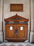 A wooden wall box in Burlington House, London