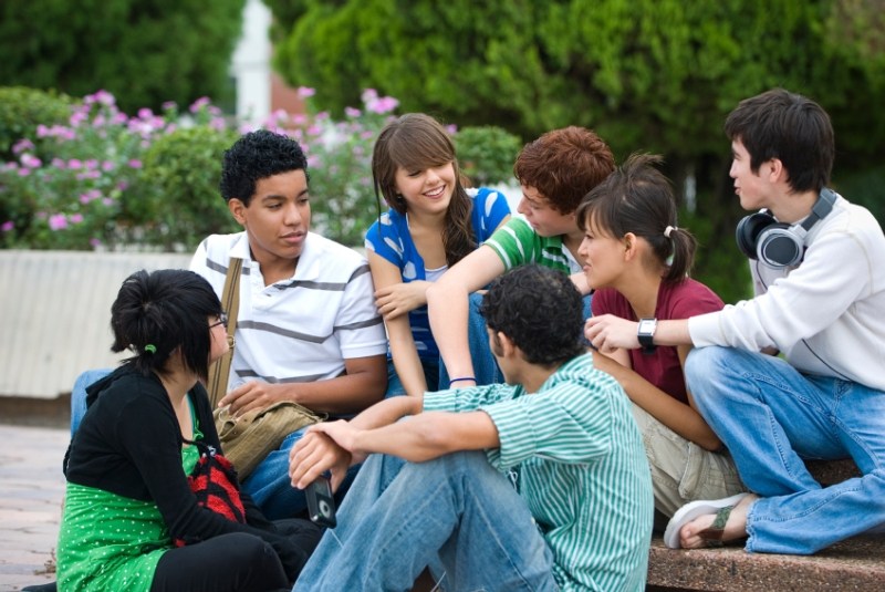 picture of people sitting around talking