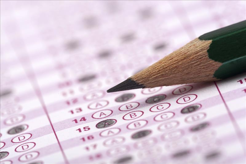Pencil on top of a scantron