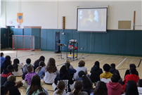 speaker at North Middle School speaking to students thumbnail264926
