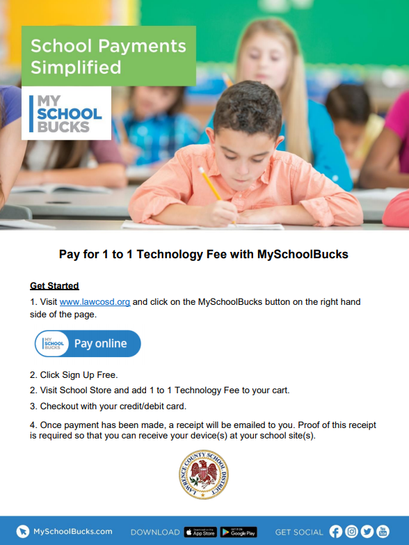 My School Bucks 1 to 1 Device Payment Instructions