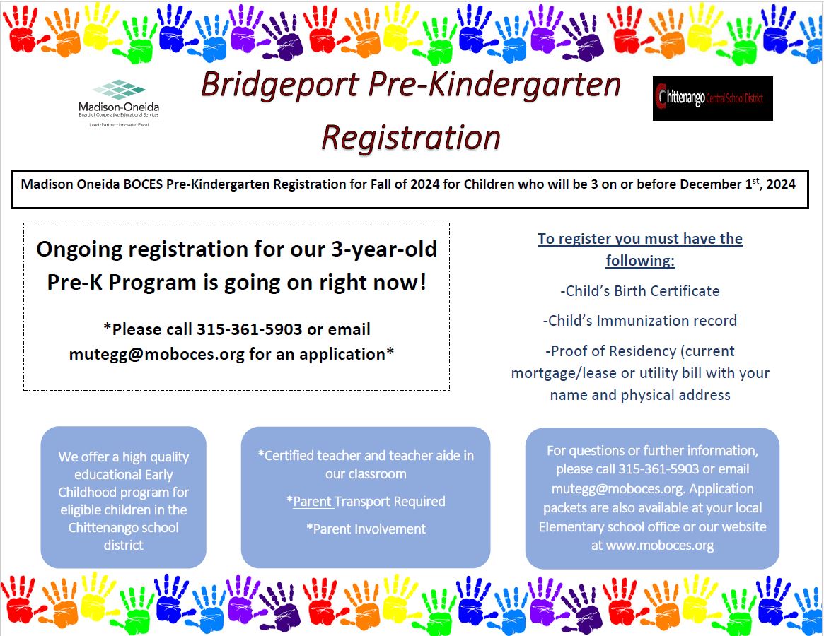 Chittenango Registration Flyer