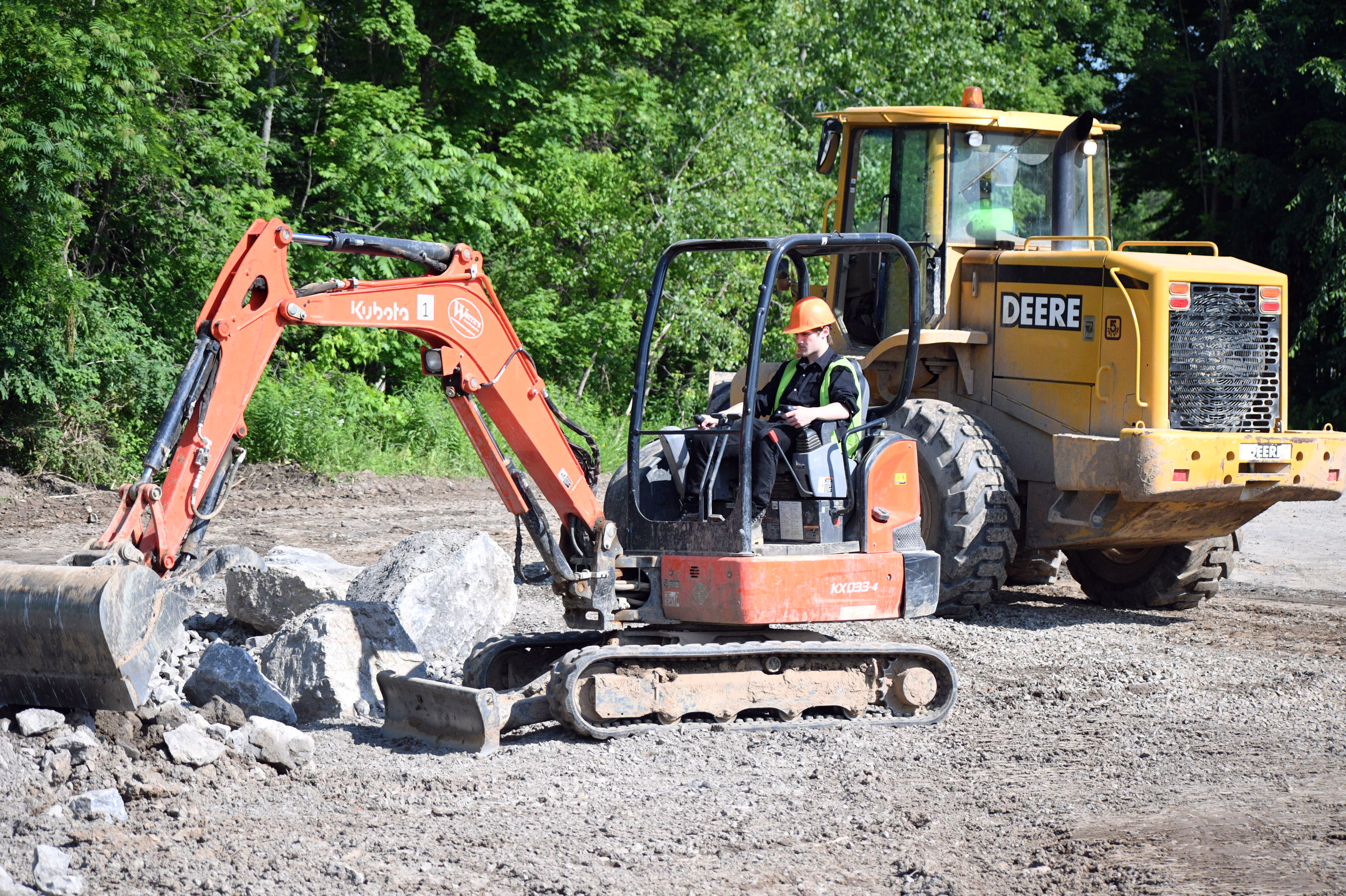 This is the image for the news article titled CTE Classes Complete Campus Drainage Project