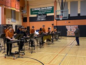 jazz band playing on the gym floor