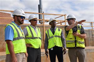 Construction officials with Superintendent Robby Parker 