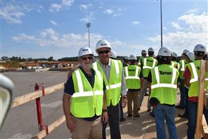 Superintendent Robby Parker with BJ construction instructor Steven Lanford 